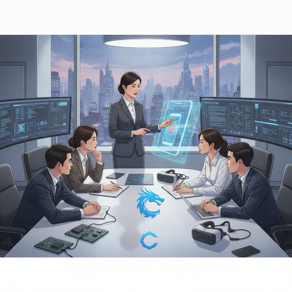 CEO与研发团队讨论产品创新